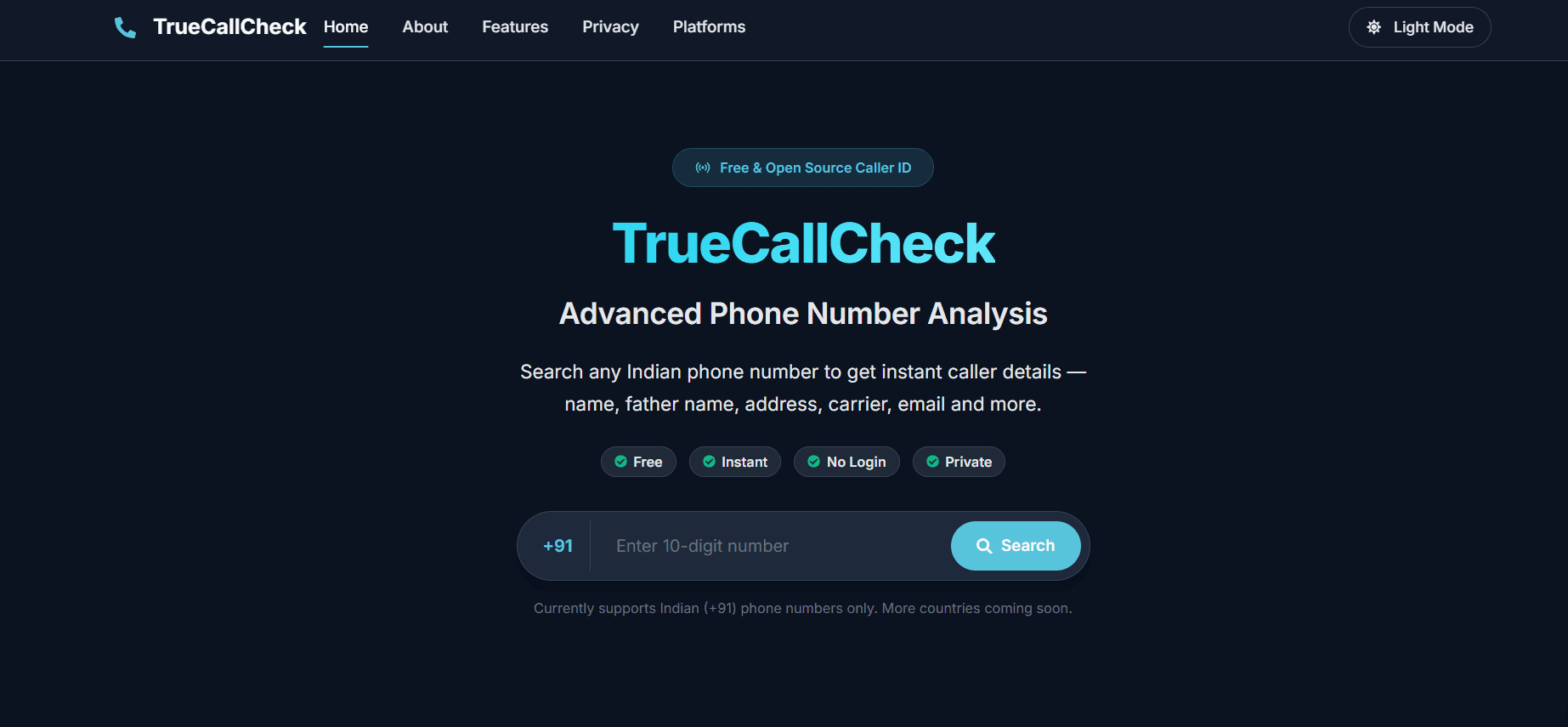 TrueCallCheck Web